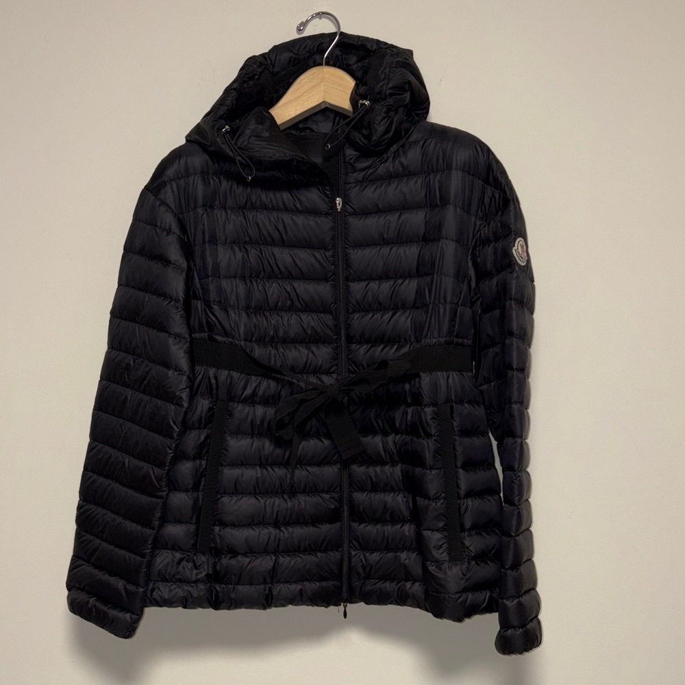 Moncler elenor black hooded puffer sz 1 preowned